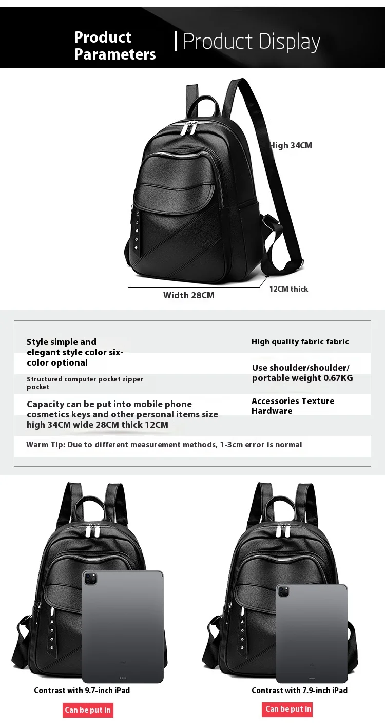 New Arrival PU Backpack Purse for Women Shoulder bag Soft Crossdody Bag Large Elegant Casual Daypacks