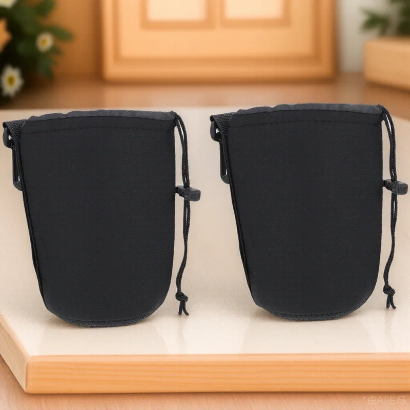 2Pcs Lens Pouch Bag for Dslr Camera Neoprene Shockproof Waterproof Protective Case 11Cm Length 9Cm Diameter Universal Fit