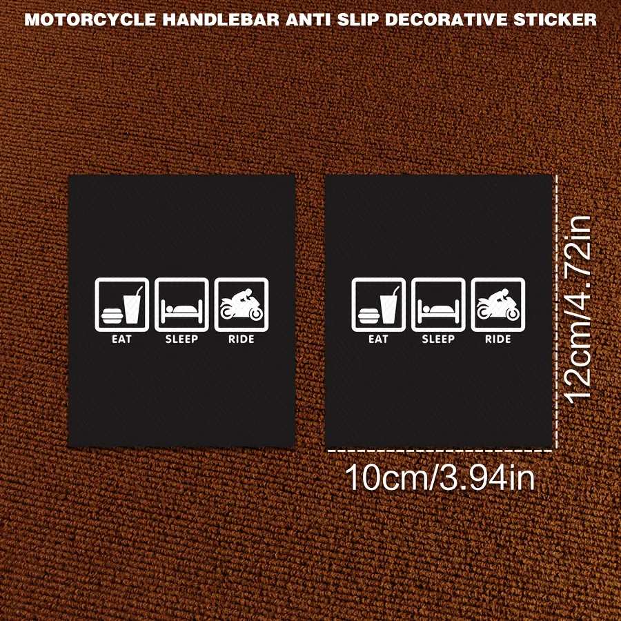 2Pcs Eat Sleep Ride Handlebar Vinyl Stickers, Waterproof 2D Flat Decals for Motorcycle Scooter Bike JDM Handle Decor