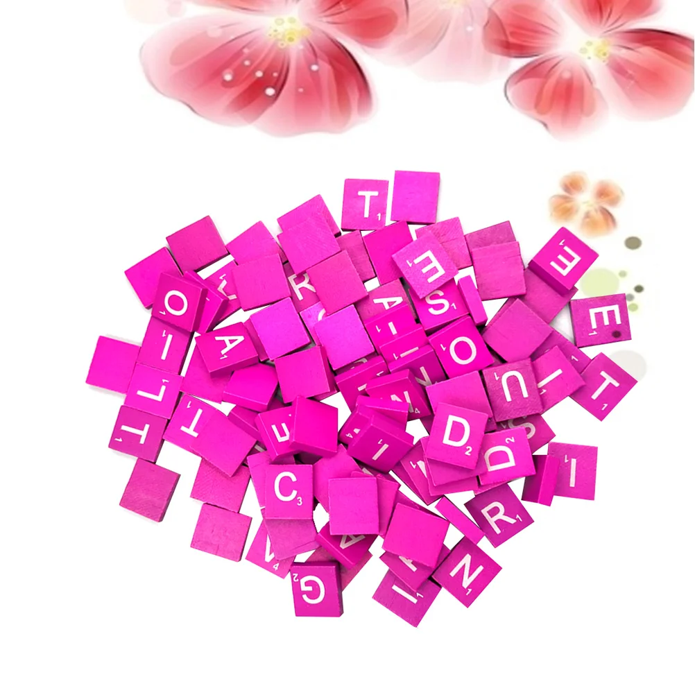 

100Pcs Natural Wooden Cubes DIY Alphabet Puzzle Smooth Surface Blocks Crafts Art Decor for Kids Baby Intellectual Development