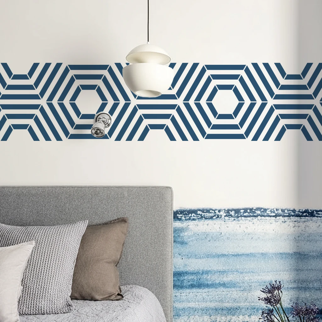 Plantilla grande para pintura de pared, 30cm-70cm, plantilla de plástico reutilizable con figuras de líneas, patrón geométrico, decoración del hogar DIY, muebles