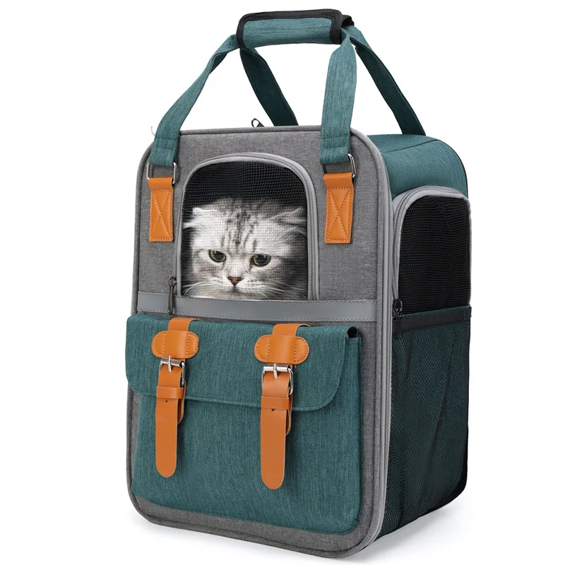 Pet Double Shoulder Backpack Going Out Pet Cat Bag Large-Capacity Breathable Puppy Backpack Outdoor Travel Backpack Pet Supplies