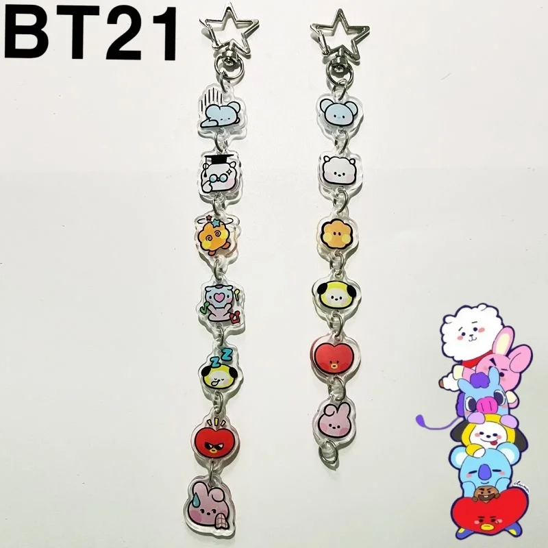 

Новый милый брелок BT21 серии: креативный акриловый портативный брелок с мультяшным рисунком, модный универсальный декоративный аксессуар