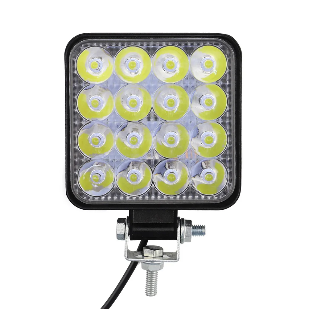 

48W LED Light 4 Rows 16 LEDs Work Lamps Waterproof Car Dome Light for Off-Road (Black) car dome light for SUV