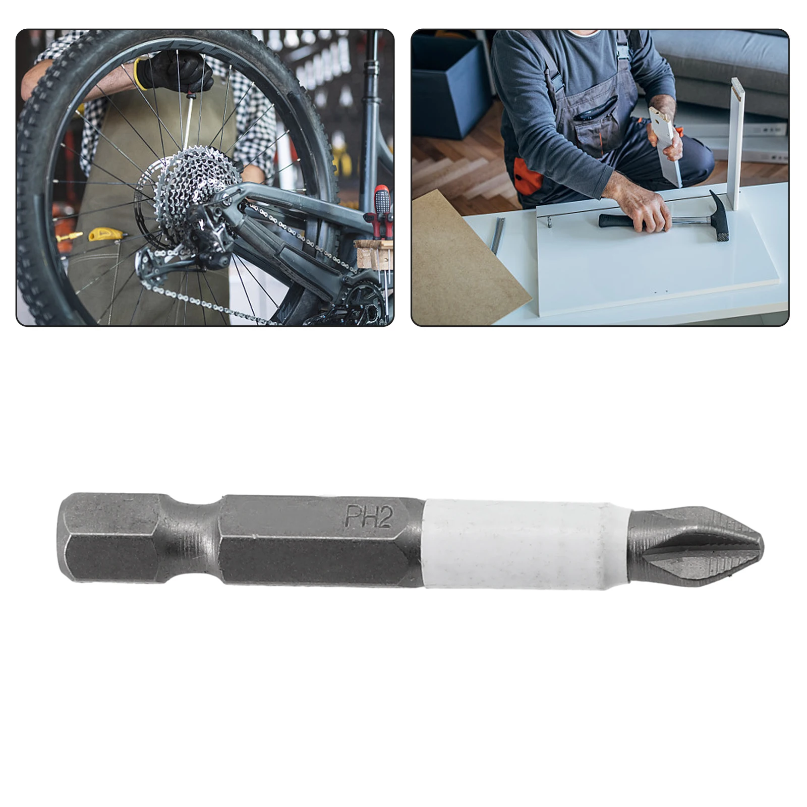 Cross Screwdriver Hex Shank Bits Screwdriver Bits Home Shop Non-Slip Cross Alloy Steel Anti-impact Magnetism PH2 Type Bit image 2