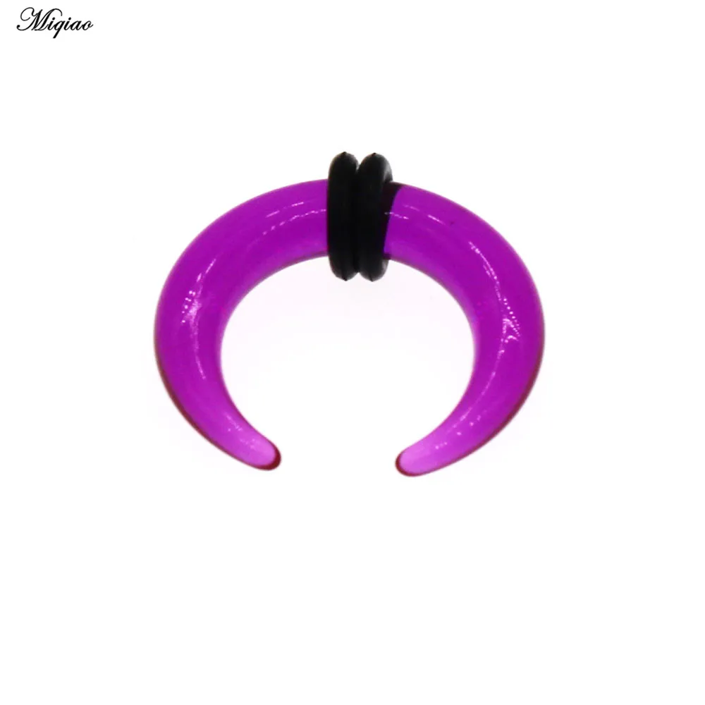 Miqiao 1pc Acrylic Nose Rings Buffalo Horn Ear Pincher Septum Rings Piercing for Woman Men Expander 1.6-10mm Piercing Jewelry