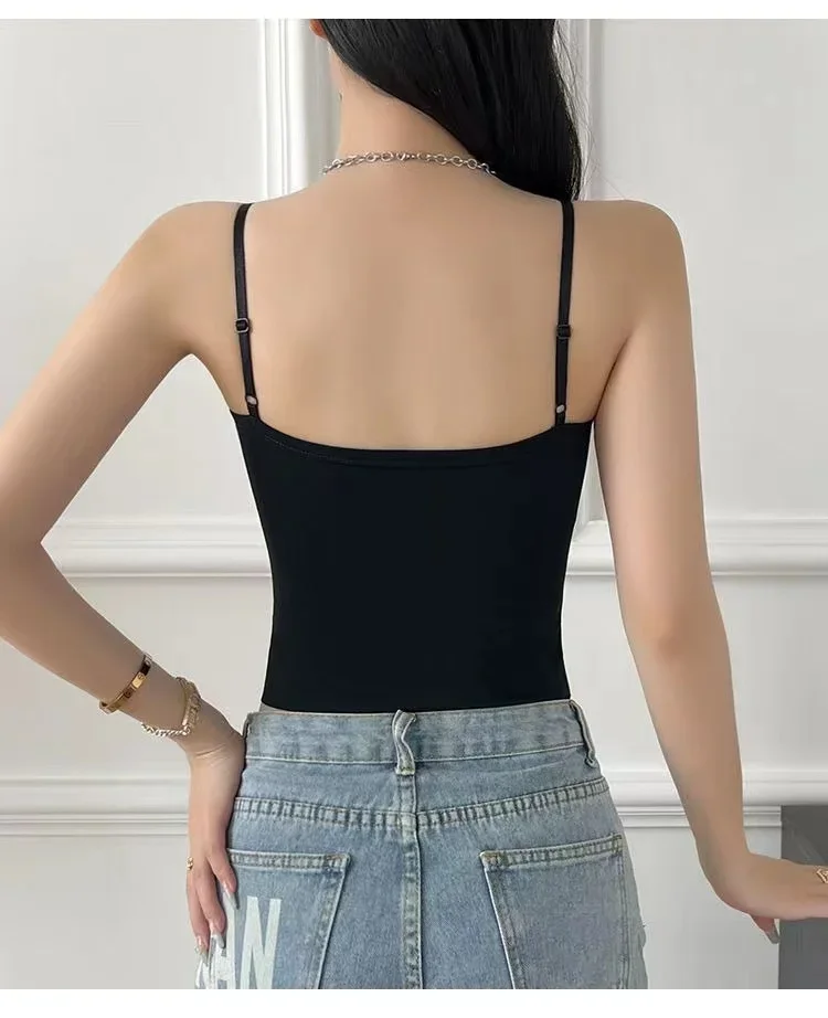 Sutiã regata de malha para ioga, academia, sem costura, amigável à pele, colete com almofada fixa no peito, suspensório para roupa íntima feminina