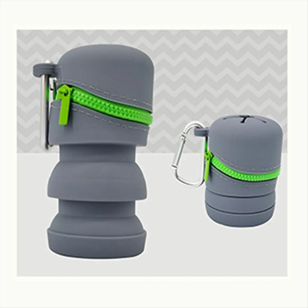 صندوق صيد السمك يطير صناديق سيليكون قابلة للطي مع سحاب سلة المهملات المحمولة مع مشابك حلقة تسلق ملحقات الصيد [cilae-17R]