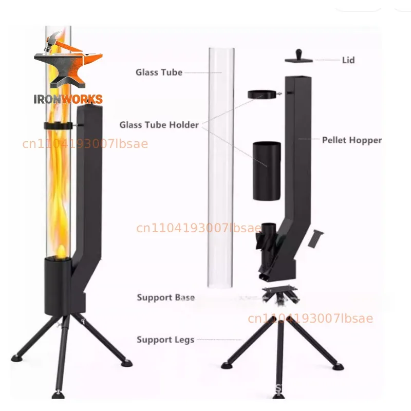 Glass Tube Only Rocket Furnace Household Heating Furnace Granular Furnace Portable Integrated Special Glass Tube
