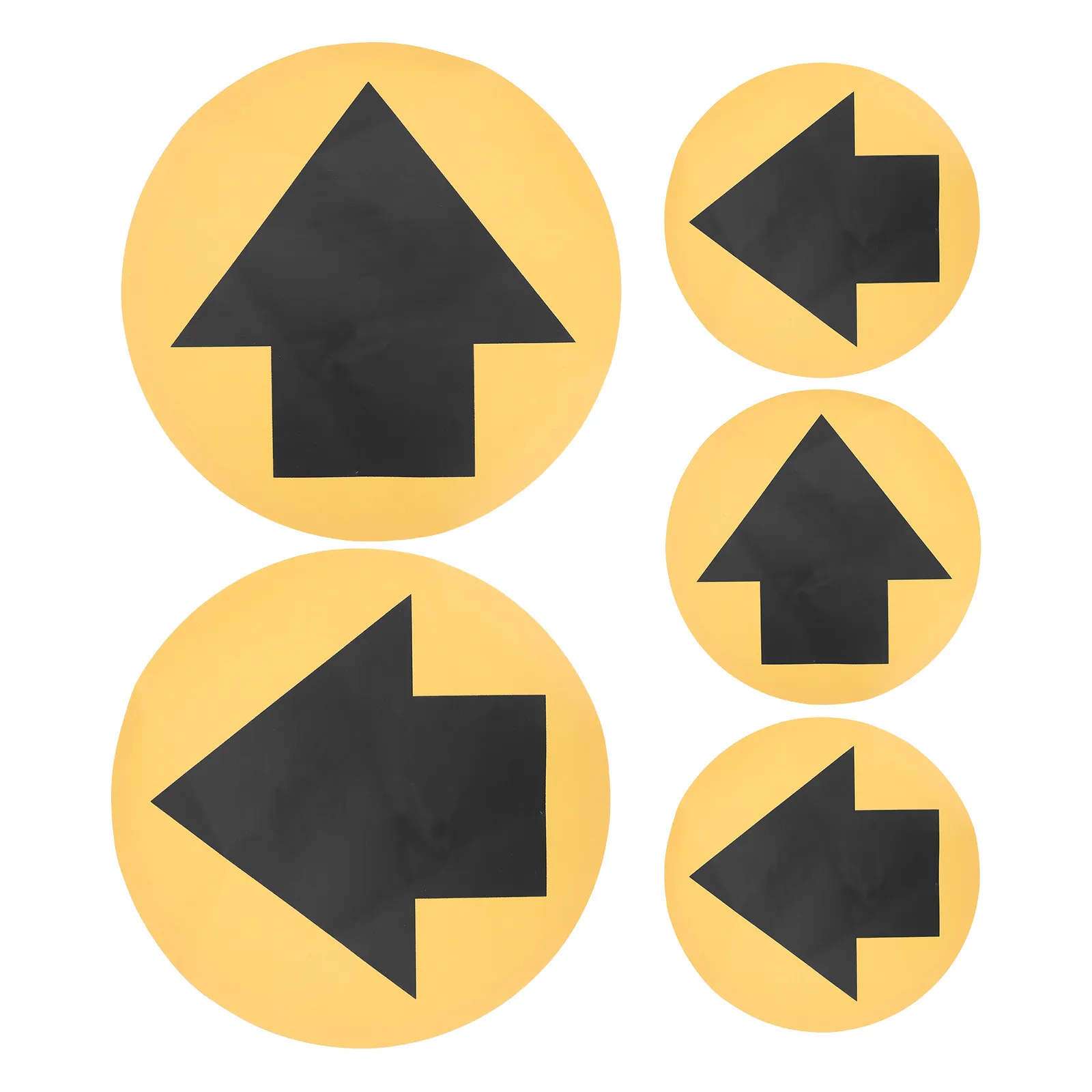5Sheets Self-Adhesive Arrow Floor Directional Decals Safety Warning Signs for Hospital High Visibility