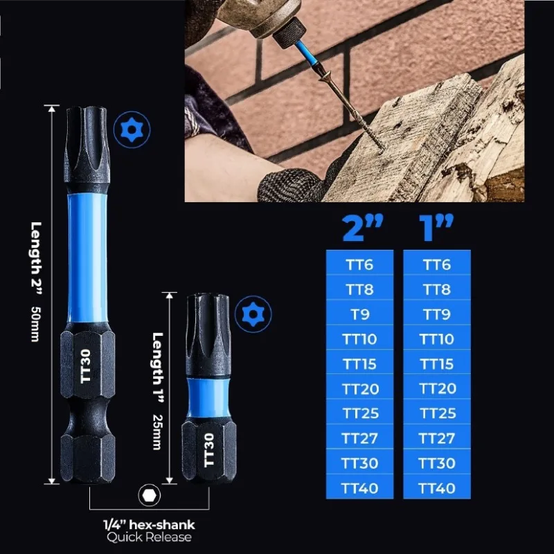 10/21PCS Impact Star Drill Bit Set Hex Head Shank Magnetic Screw Driver Screwdriver Bits Wrench S2 Electric Drill Tools