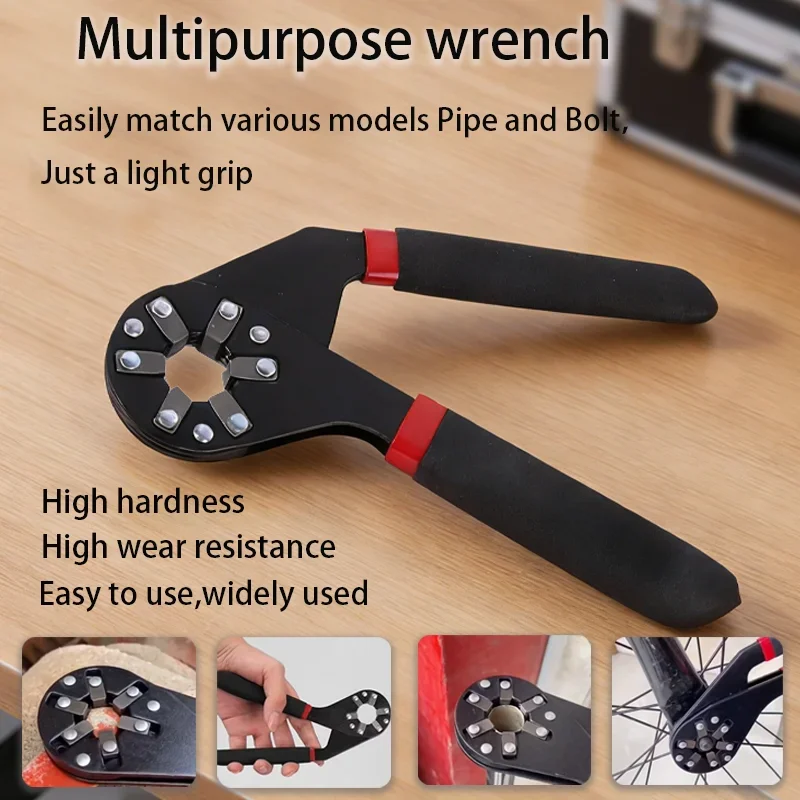 Magic Wrench 6 Inch 8 Inch Multi-purpose Hexagonal Alloy Steel Manual Clampable Movable Hexagonal Wrench Hand Tool Wrench