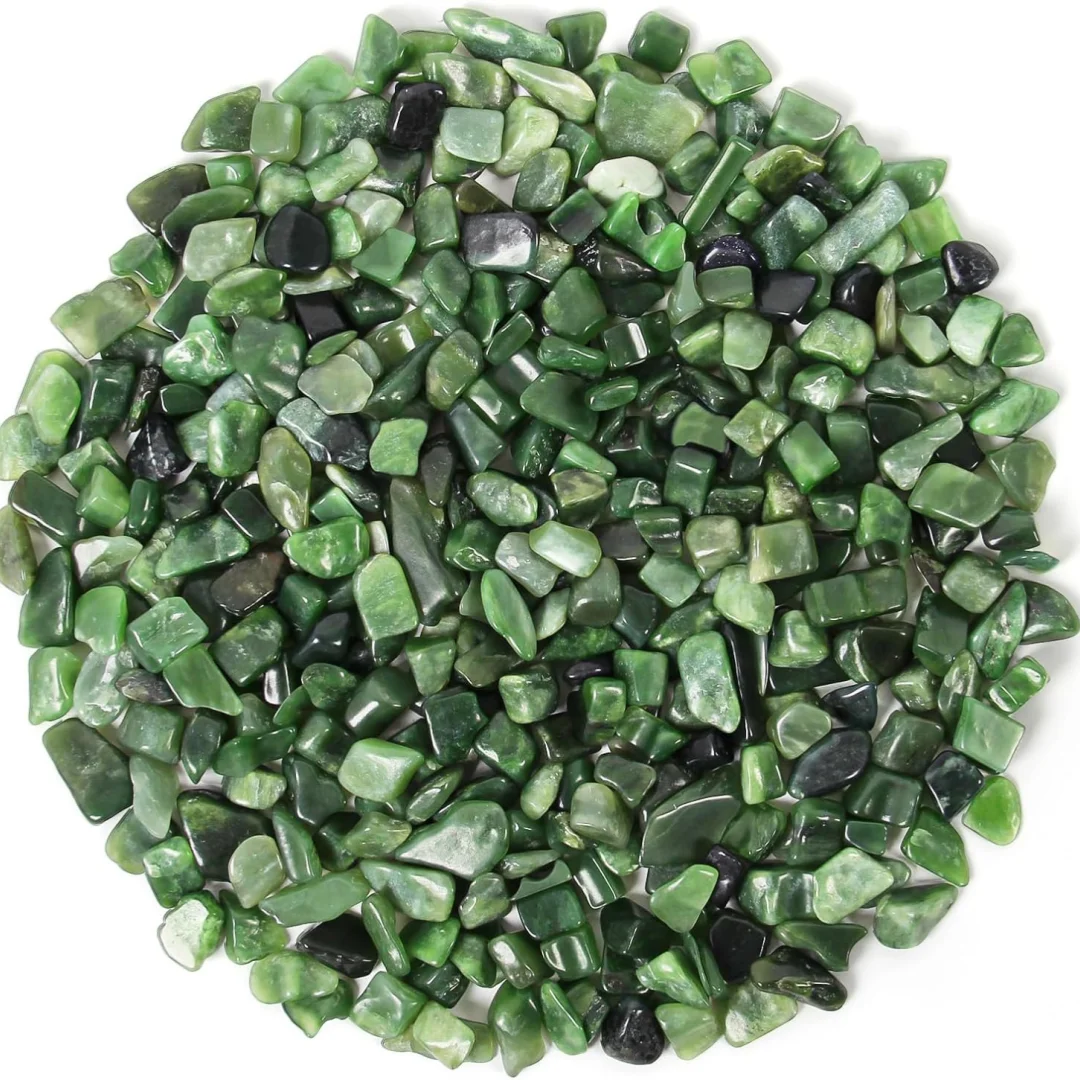 Natural Green Jasper Crystal Chips, Healing Crystals, Aquarium Vase Filler Home Decoration Gravel DIY Handcraft Festival Gift