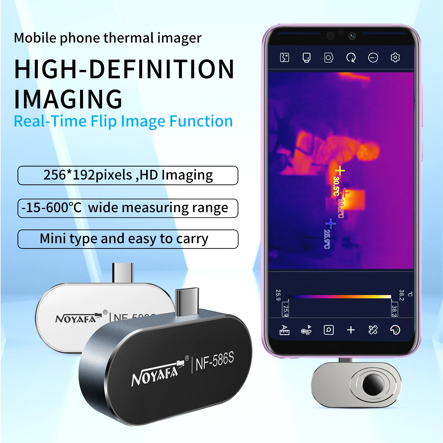 NF-583s Smartphone Thermal Imaging Camera, Thermal Imaging Thermometer, Infrared Thermal Imaging