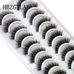 HBZGTLAD-3D Cílios Longos Naturais, Cílios Postiços, Fofo, Macio, Cruz, Cílios Manga, Wispy, Maquiagem Extensão, 10 Pares