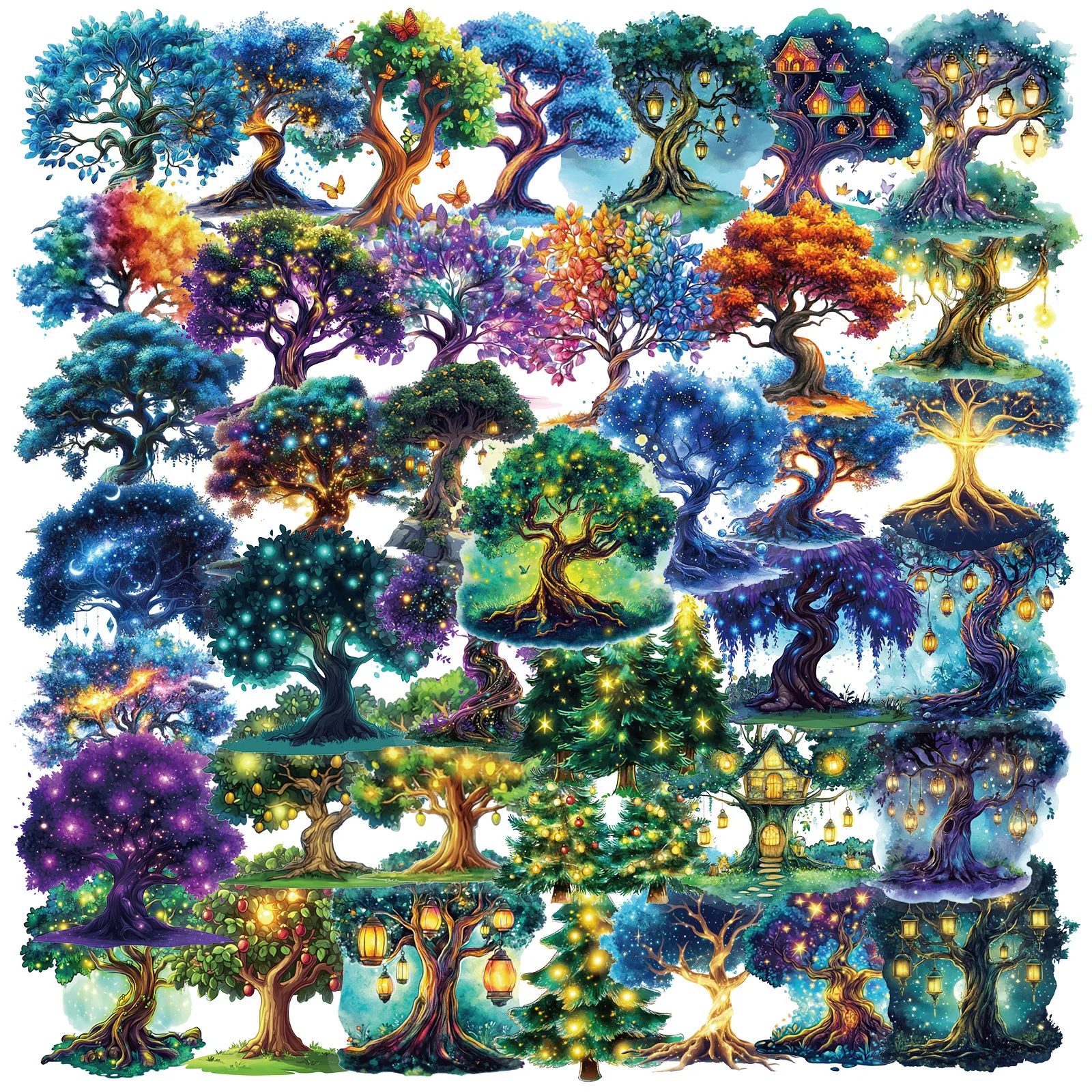 50 قطعة ملصقات الغابات السحرية ماجيك هاوس PET الإبداعية المتكلم جراب هاتف دفتر سكيت دراجة نارية ملصقات