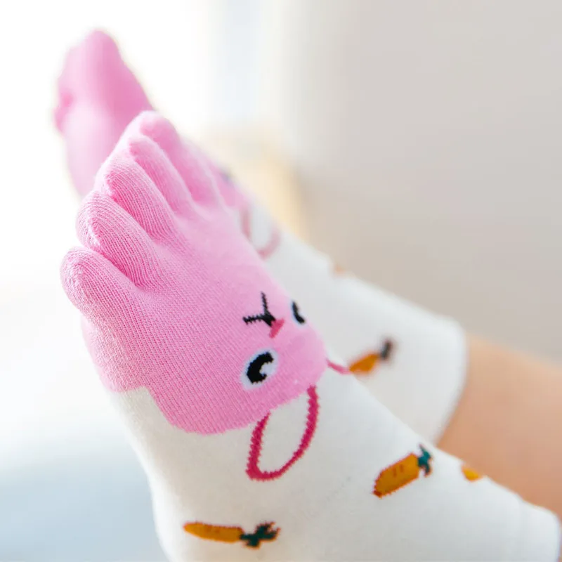 Kawaii Children Socks Cotton Animal Pattern Boys Girls Socks Toe Socks For Kids Five Finger Sock Winter Fall 2023 New