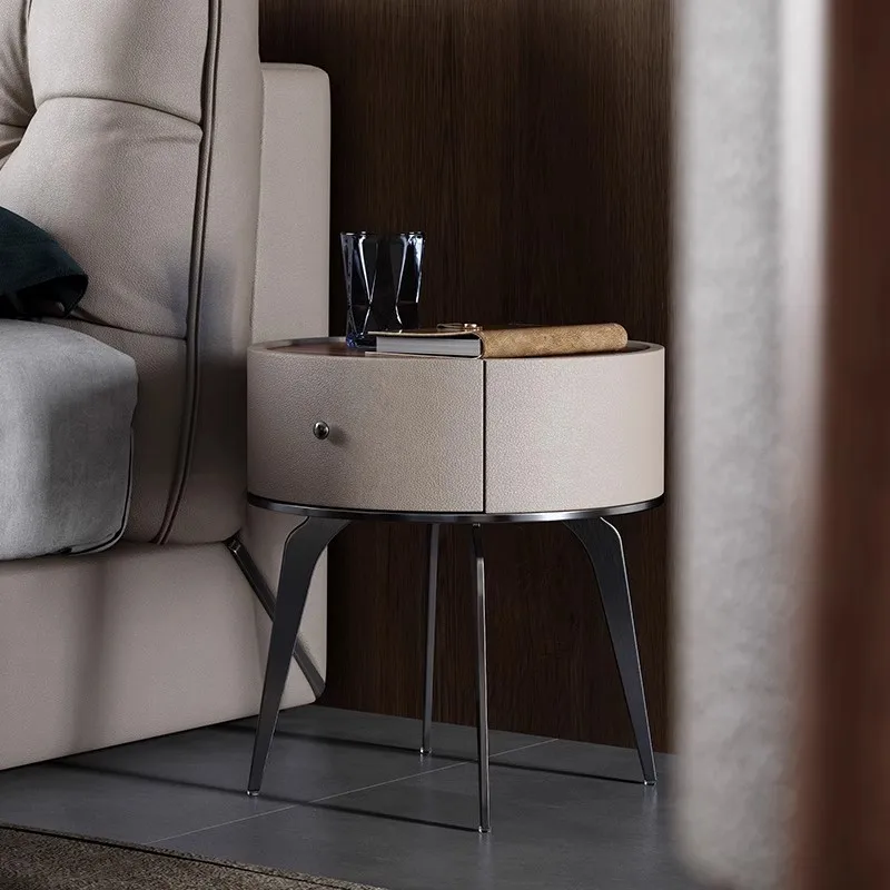 طاولة بجانب السرير من الخشب الصلب، طاولة بجانب السرير بتصميم بسيط وحديث