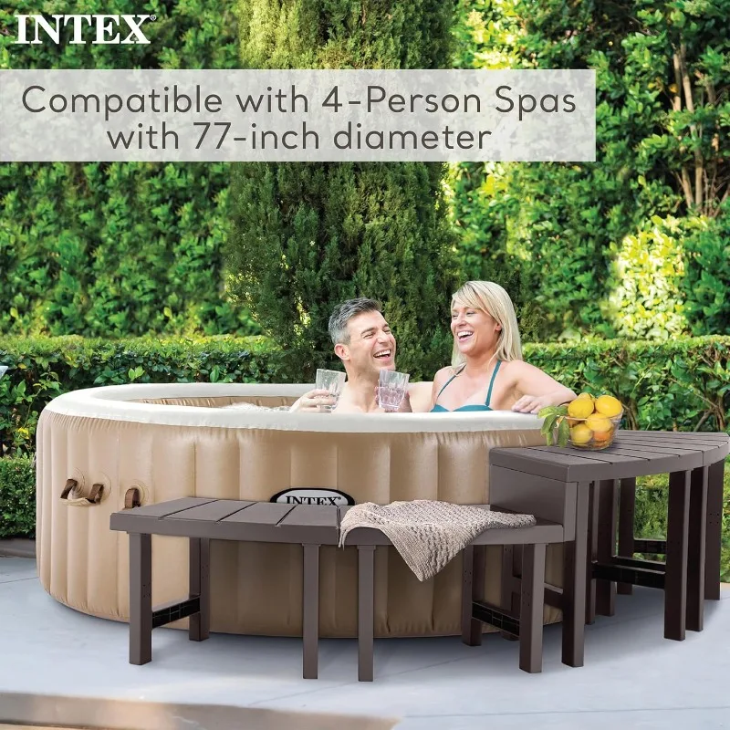 2 Medium PureSpa Benches, Compatible with Above Ground 4 Person Spas (Accessory Only)