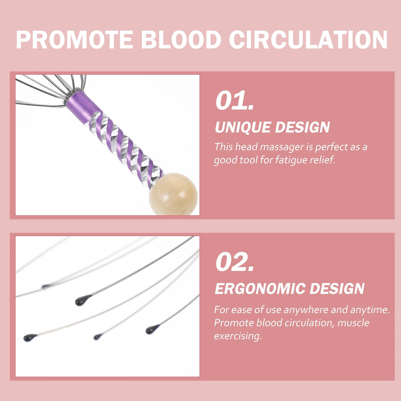 

4pcs Head Massager Lightweight Portable for Scalp Tools Stress Relief Massaging Neck Shoulders Legs Arms Feet Handheld Claw
