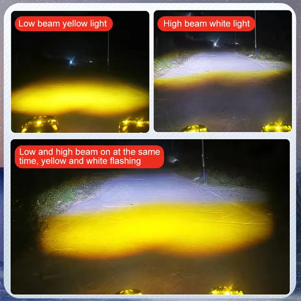 Carolyn 1-2pcs Big Cat Eyes Motorcycle Auxiliary Led Spotlight Hi/Low Beam For Moto Headlight Driving Fog Lights Lamp Spotlights