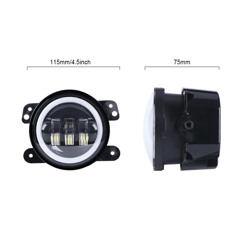 Hot selling：4 Inch Led Fog Lights for  Wrangler Jk Unlimited Jku 2007-2018 Front Bumper Replacement 60W Driving Offroad Fogl