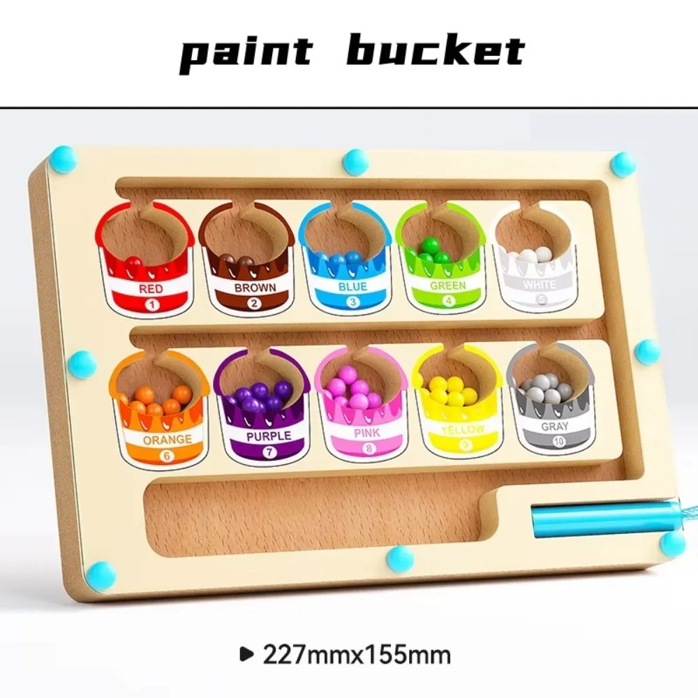 Jeux magnétiques Montessori en bois, développement de la motricité Fine, jouet créatif, jeux de tri des couleurs, stylo, perle mobile