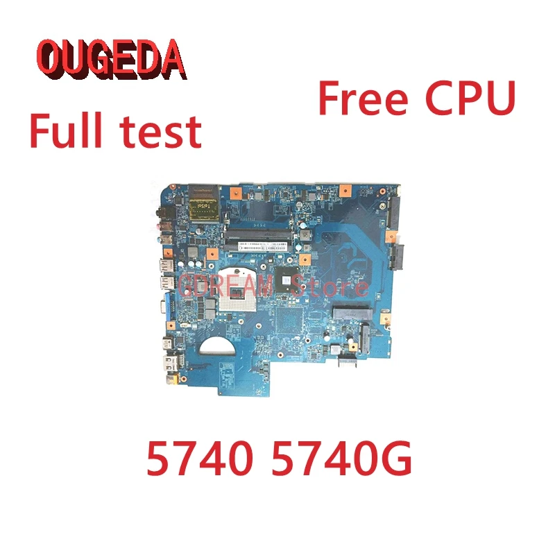 OUGEDA MBPM601002 09285-1M 48.4GD01.01M laptop motherboard for ACER Aspire 5740 5740G Mainboard free CPU hm55 Full tested