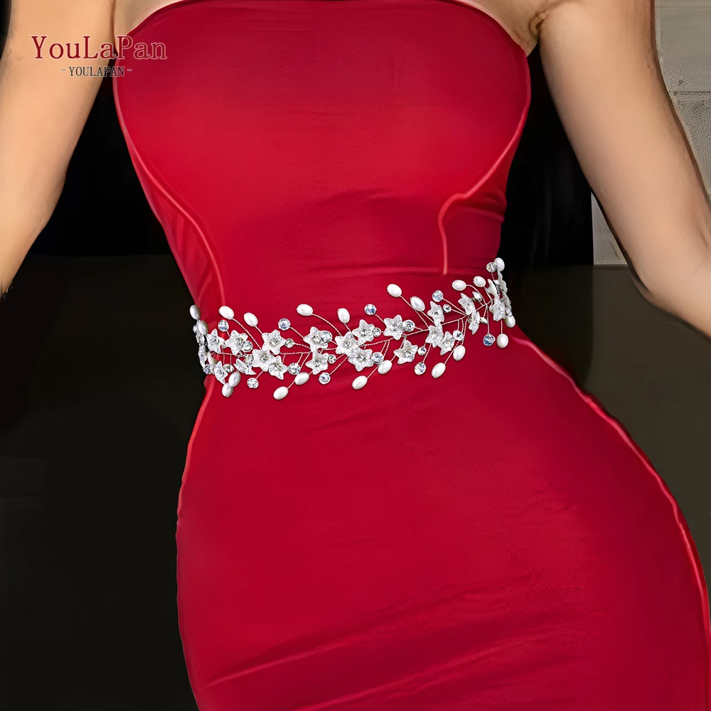 

YouLaPan Elegant Women Gown Waist Ornaments Luxury Handmade Bridesmaid Dress Belts Pearl Shiny Party Prom Women Sash SH791