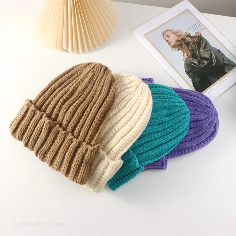 Xiaomi New Women Men Autumn Winter Warm Knitted Hat Solid Color Thickened Thermal Windproof Hat Knitted Crochet Couple Hat Cap