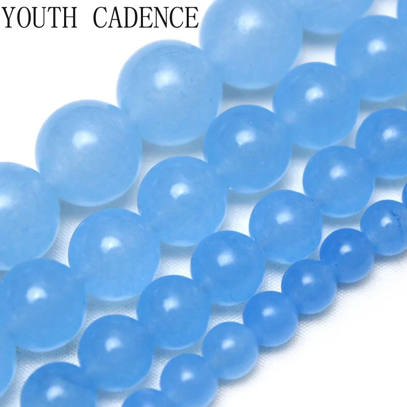 

Natural Stone Matte Light Blue Chalcedony Round Loose Beads For jewelry Making DIY Bracelet Necklace 4/6/8/10/12MM Strand 15"