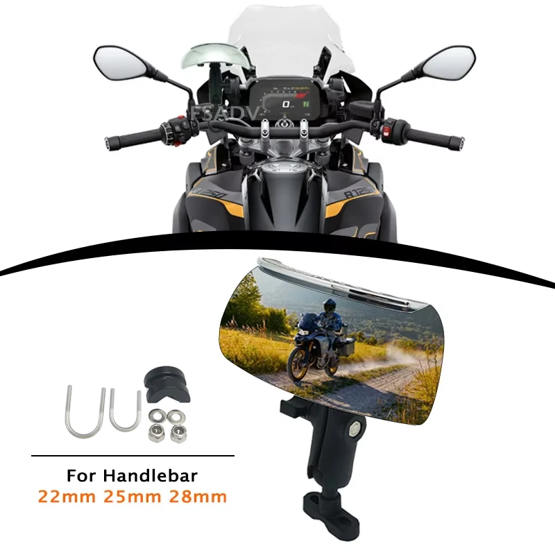 Motorcycle Handlebar 180 Degree Holographic Wide angle Rear View Mirror For BMW R1200GS R1250GS LC ADV F750GS F850GS Adventure