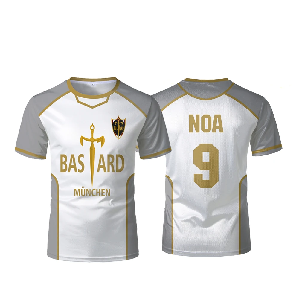 Blue Lock Anime Bastard München Jersey White Maillot Men's Football T-shirt Kaiser Isagi Cosplay Tops Breathable Sports Boy Tees image 3