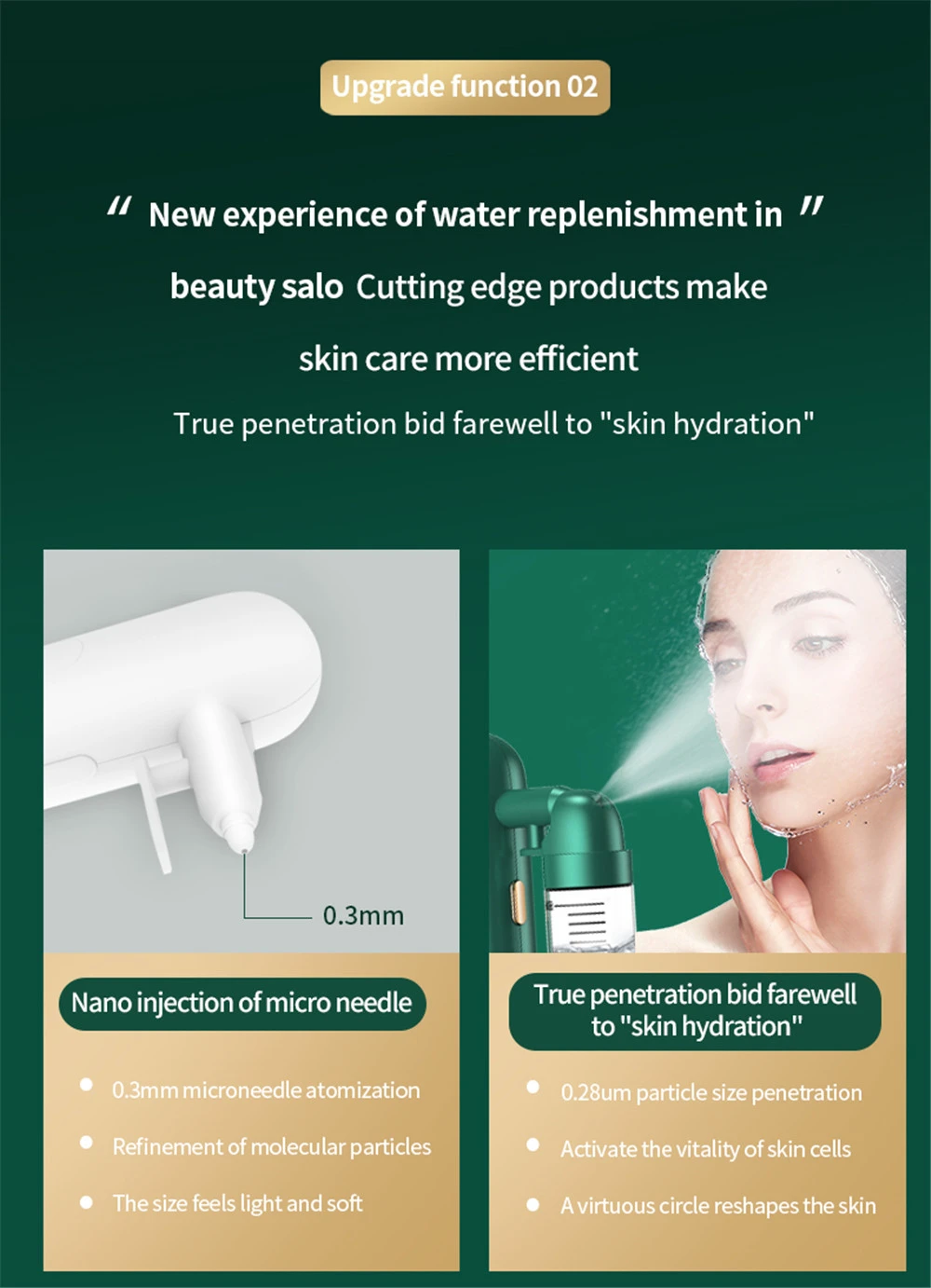 Portable USB Rechargeable Mini Electric High Pressure Oxygen Atomizer Air Compressor Spray Gun Sprayer Oxygen Injector Small Bubble Beauty Nano Skin Facial Hydration Moisturizing Skin Care Tools