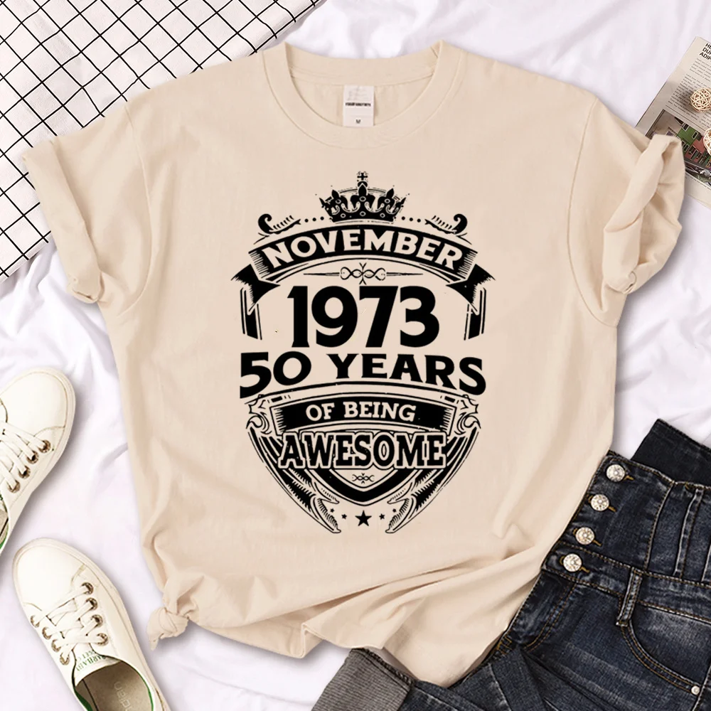 

50 Years Birthday t shirt women harajuku anime designer top girl funny y2k clothes