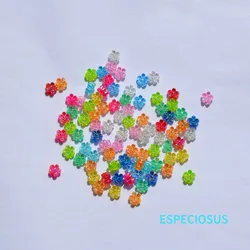 Transparent Multi Color Plated Acrylic Blossom Loose Beads Small Flower Spacer DIY Jewelry Making Departments Bracelet Accessory
