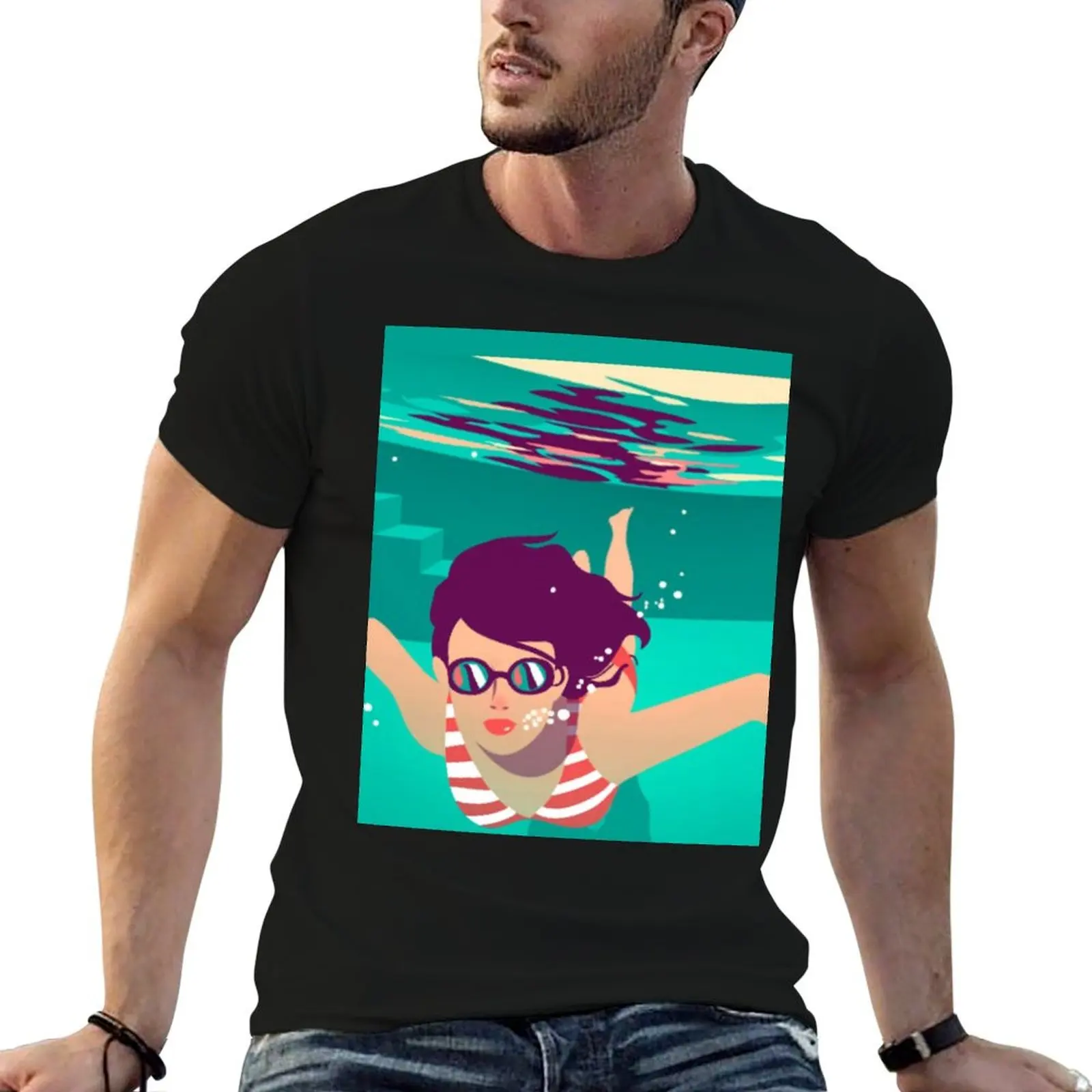 

Swimming Girl, Pool Fun, Swim like a Girl T-Shirt anime tshirt t shirts for man cotton man tshirt T-shirt