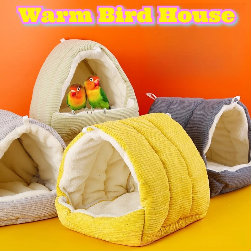 

Winter Parrot Nest Warm Bird House Fluffy Thick Hanging Bed Budgies Cockatiels Lovebirds Cold Weather Shelter Pet Bird Warm Pad