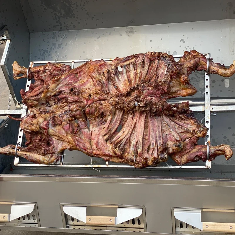 Parrilla de carbón automática sin humo para patio exterior de acero inoxidable