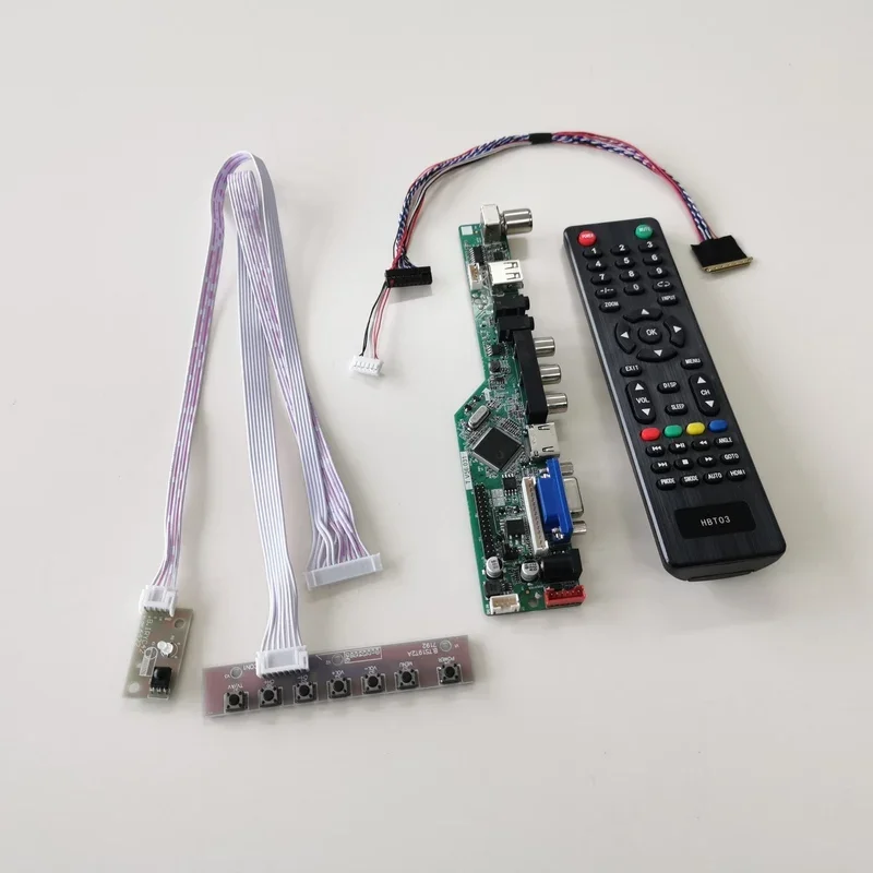 For LP156WH4-TLA1/TLB1 1366*768 T.V56 Screen Controller Drive Board Notebook PC LVDS 40Pin WLED 15.6" VGA+AV+USB+RF DIY Kit