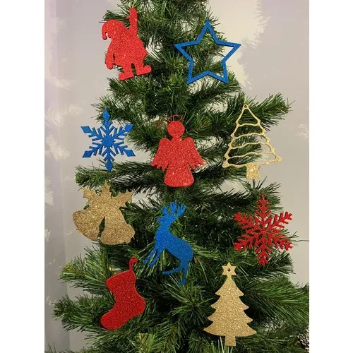 Metal Depom Christmas Pine Tree Ornament Set