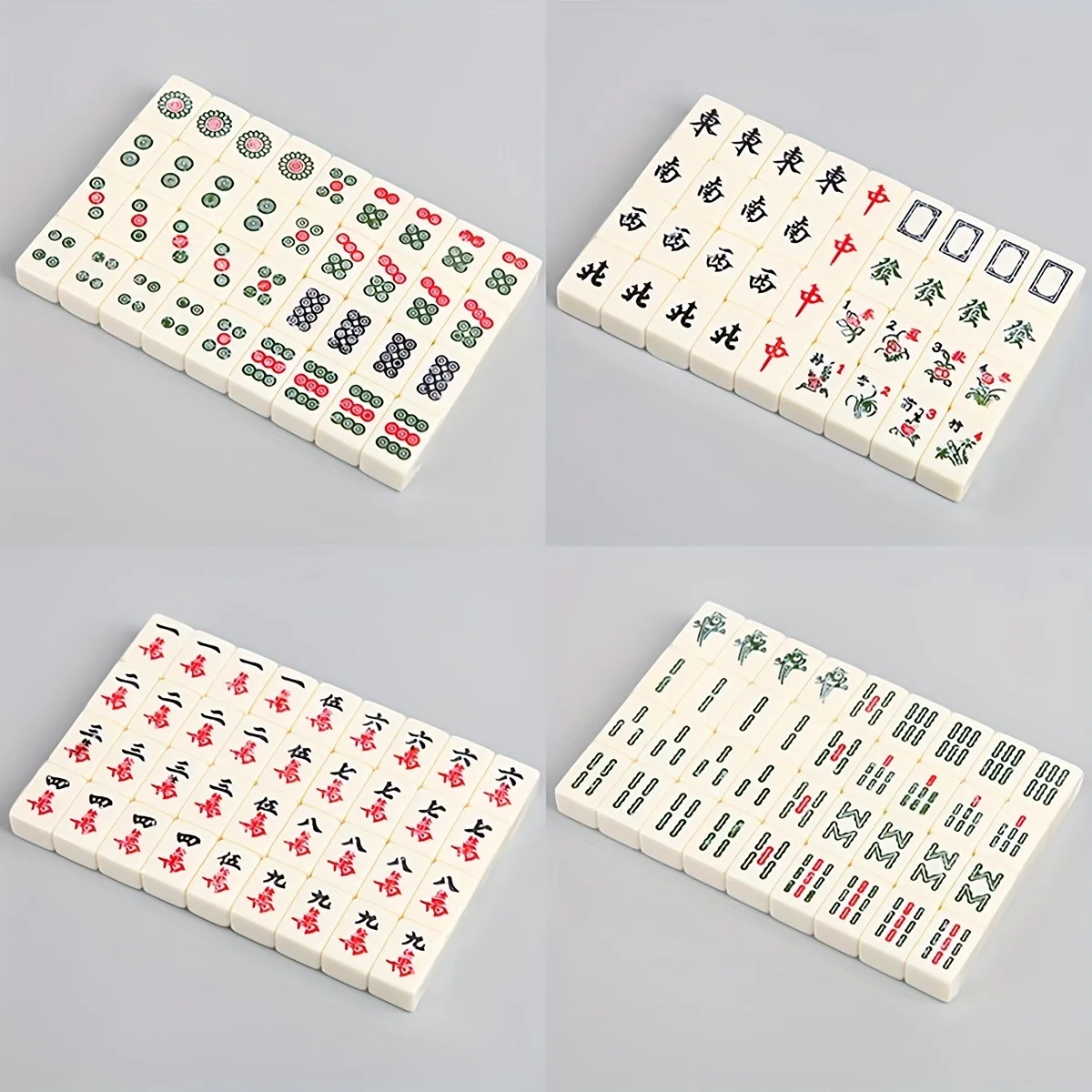 Compact Mahjong Set with Storage Box - 144 Tiles for Travel and Home Play