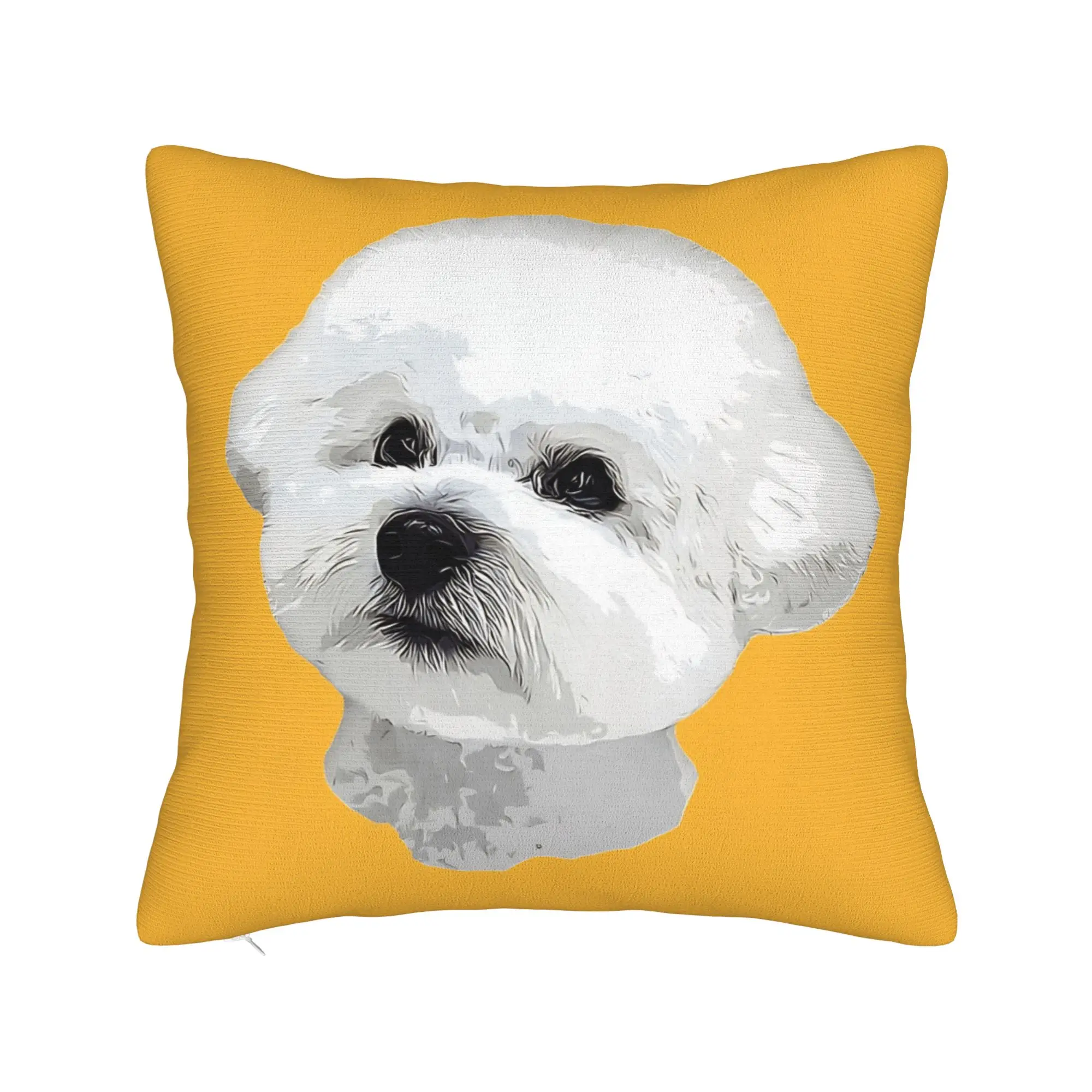 Cute Bichon Frise Pillow Case  Funny Pillow Cover Soft Pillowcases For Couch Sofa Bedroom