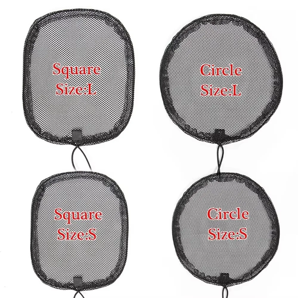 Elastic Drawstring Black Ponytail Hair Net Mesh Clips Round Square Drawstring Ponytail Net Adjustable Strap Ponytail Wig Cap view 2