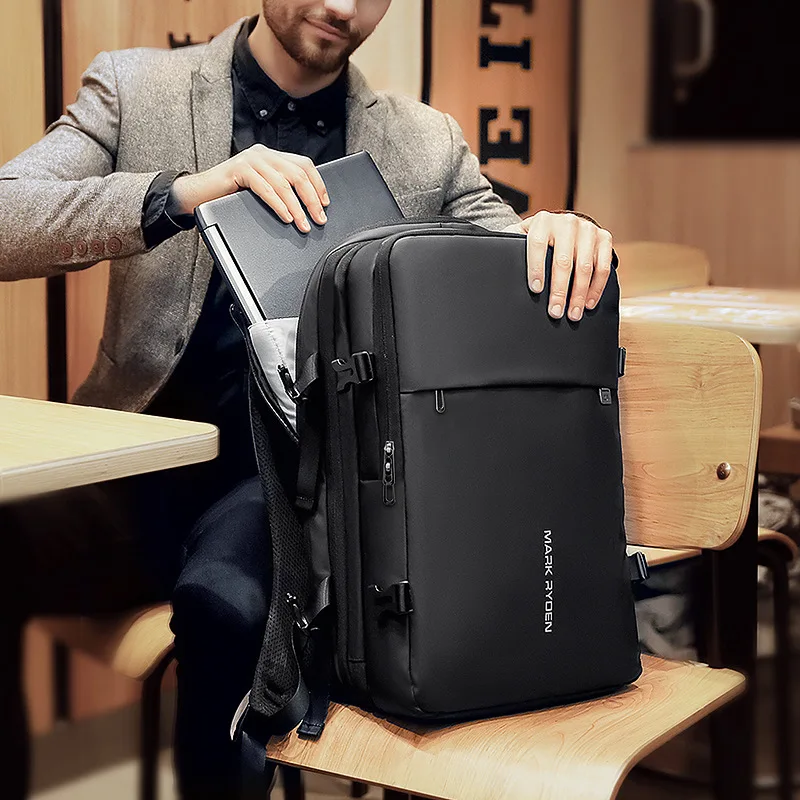 Mark Ryden 17-Zoll-Laptop-Rucksack für Herren, USB-Aufladung, mehrschichtige Weltraum-Reisetasche, Business-Männer, Anti-Diebstahl-Mochila