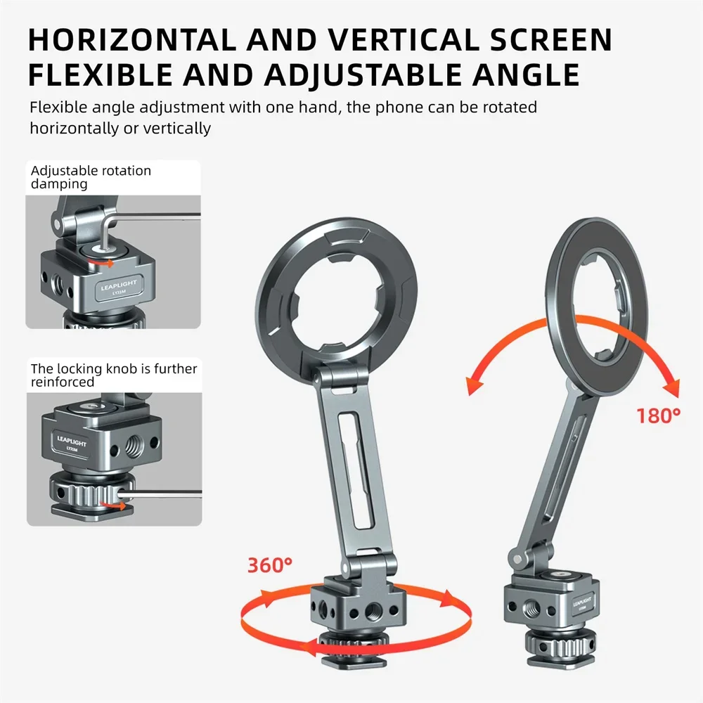 الهاتف المغناطيسي ترايبود محول تركيب 360 تدوير حامل هاتف مغناطيسي ث الحذاء البارد 1/4 "الناتو الهاتف ترايبود جبل