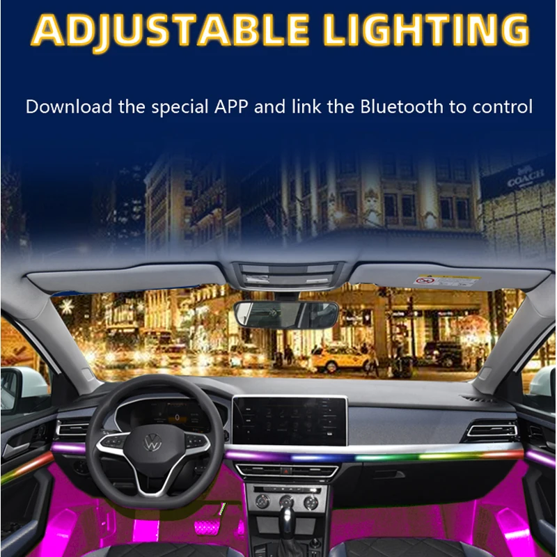 

For 2015 Toyota Zelas 64 Color RGB Symphony Car Interior LED Acrylic Guide Fiber Optic Universal Decoration Ambient Lights