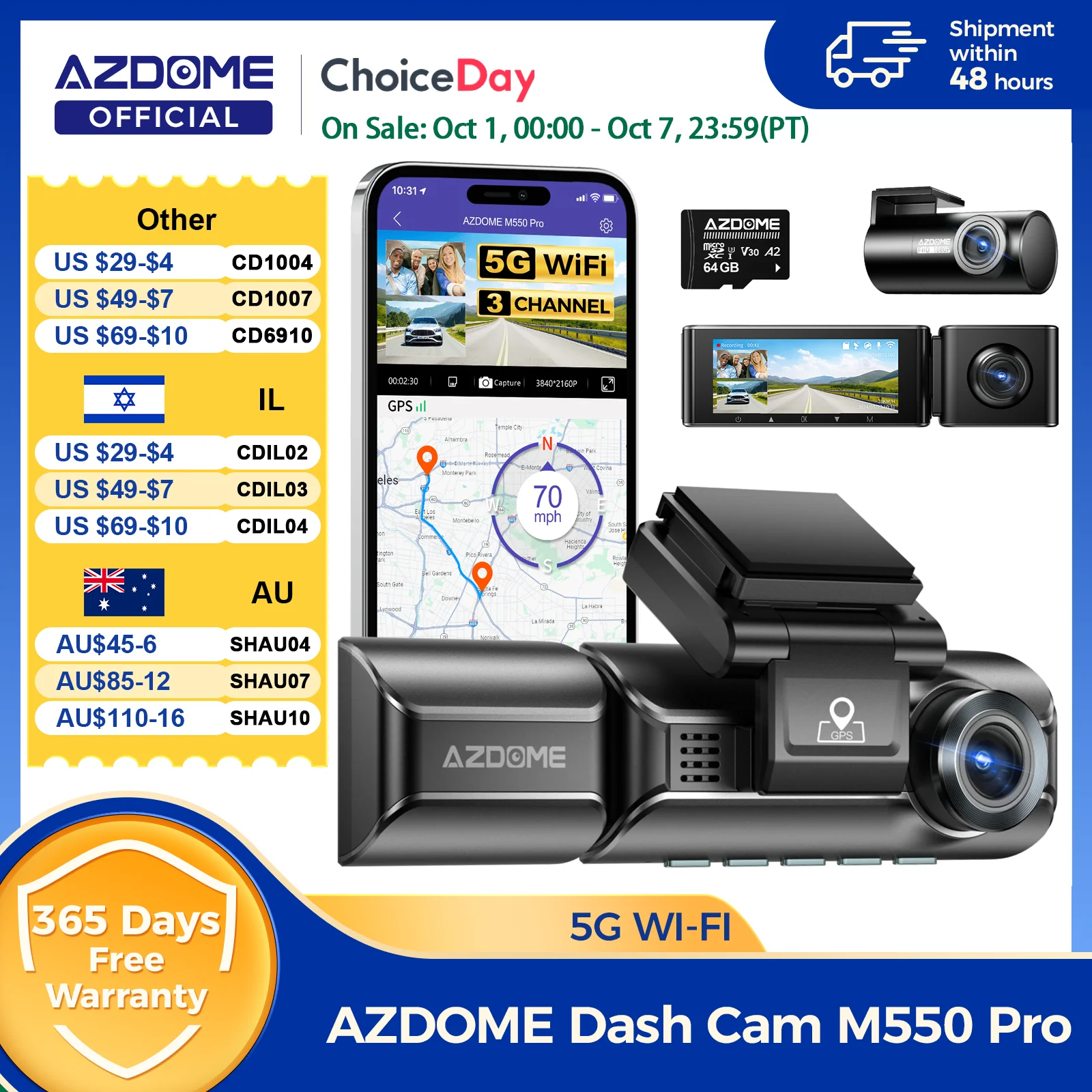 Обновление AZDOME M550 Pro Dash