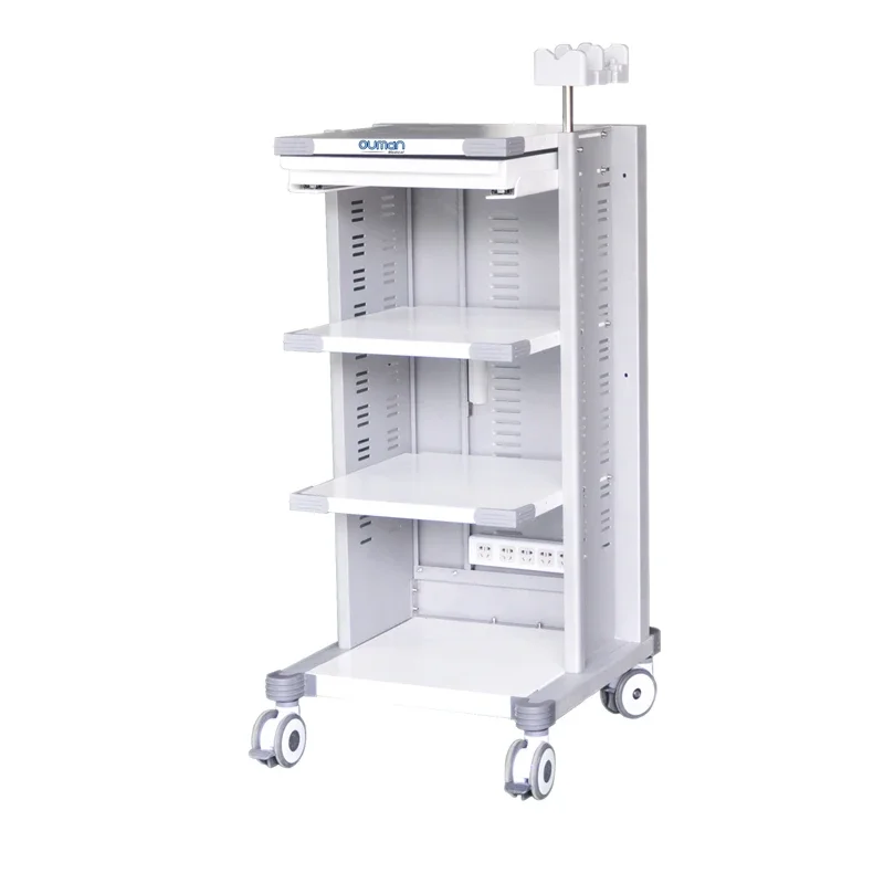 New arrival medical equipment carts aluminum alloy column mobile endoscope system trolley