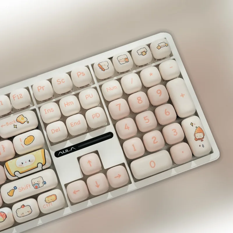 

Колпачки для клавиш с медведем из ПБТ, круглые и гладкие, милые, с мультяшной сублимацией HI8 K99, украшение для клавиатуры, подарки для женщин и девочек